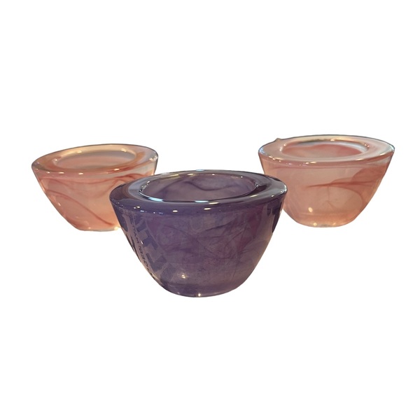 PartyLite Indulgence Votive Candle Holders in Pink and Purple, Set of 3 - Picture 3 of 5
